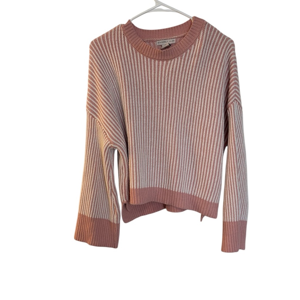 Sincerely Jules Pink and Cream Striped Sweater